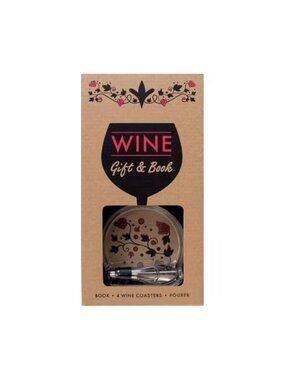 Wine Gift Set Book 4 Coasters Aerator Pourer Stuart Derrick New NIB Accessories